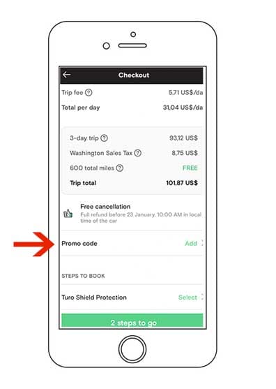 how to apply a turo promo code