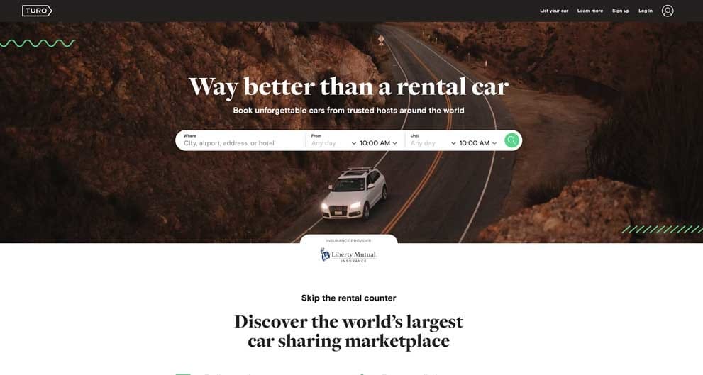 how to book a car rental on turo