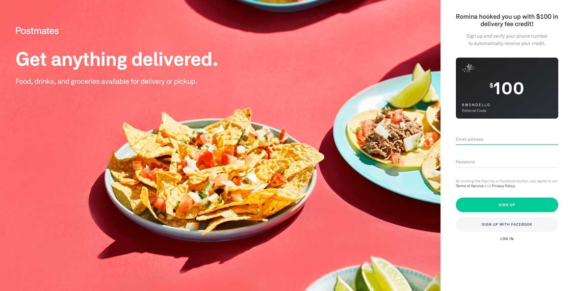 postmates promo code 100 free delivery